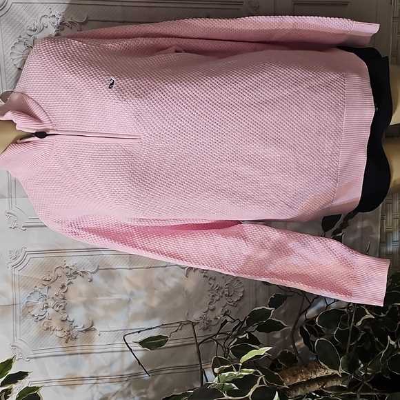 Vineyard Vines Men's Flamingo Heather Pink 100% Cotton 1/4 Zip Sweater Medium